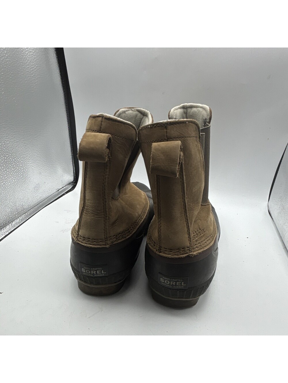 Sorel Men’s Waterproof Duck Chelsea Pull-On Ankle Boots Brown/Black Size 14 - Picture 4 of 10